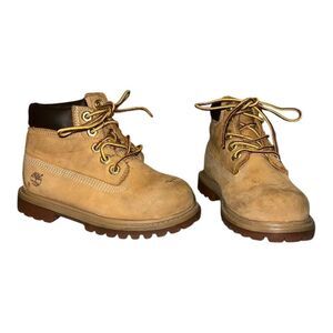 Timberland Little Boys Waterproof 6" Boots Wheat Tan 8M EUC